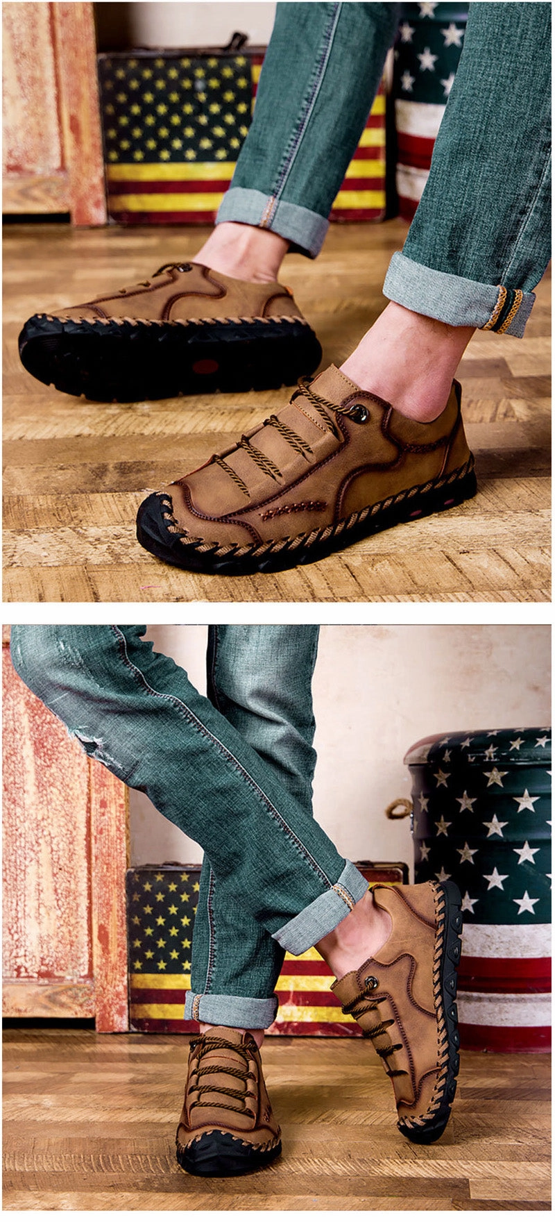 2019 Spring Men Shoes Leather Men Casual Shoes Comfortable Non-slip Fashion Brand Male Shoes A871 Air Jordan 1 Low Se Casual Shoes