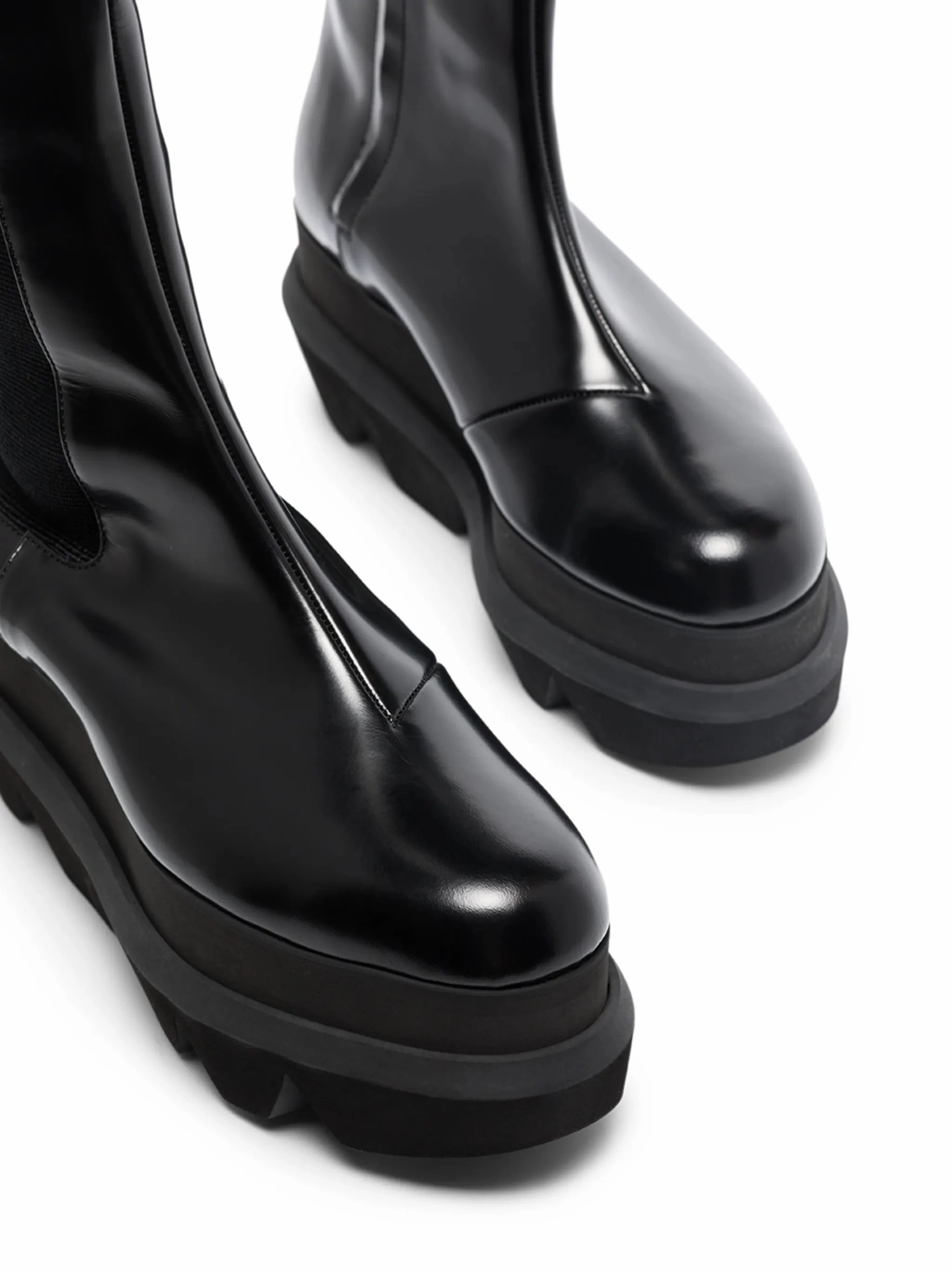 85mm flatform leather knee-high boots Inverno Double Lined Plastic Mountaineering Boots