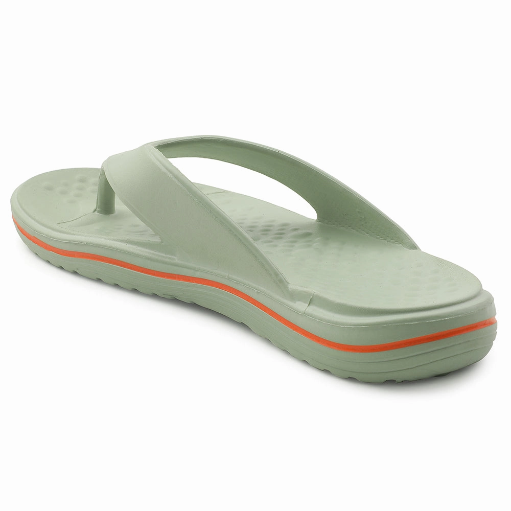 A-HA Casual Light Green Flip Flop For Men BEACHTIME By Liberty Slippers Knit