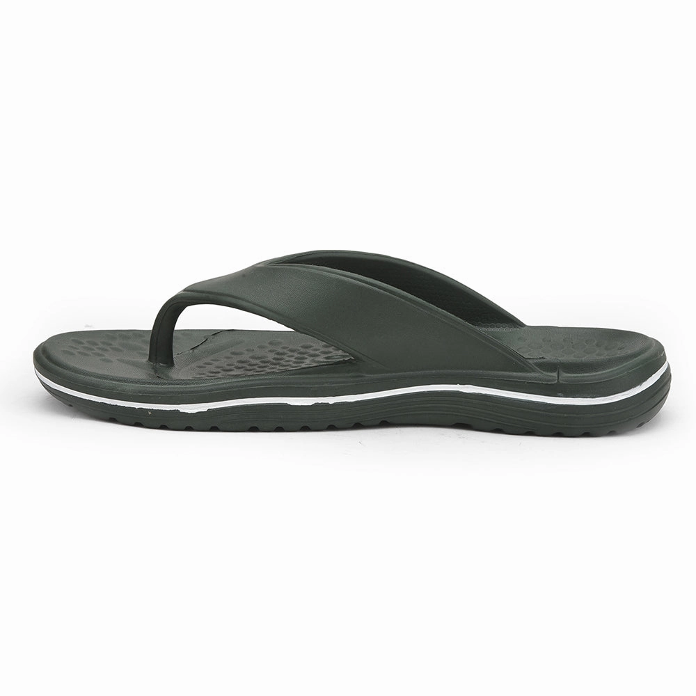 A-HA Casual Olive Green Flip Flop For Men BEACHTIME By Liberty White Slippers