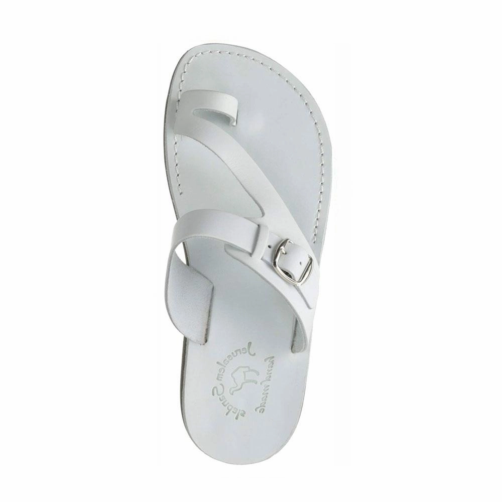 Abner - Leather Metal Buckle Sandal | White Keens Sandals