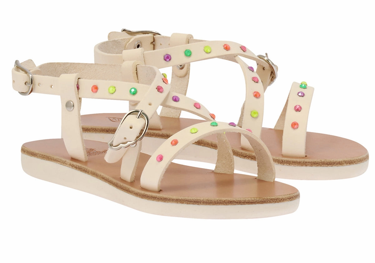 Little Sofia Crystals Soft White/Multi Sandals Royal Caribbean