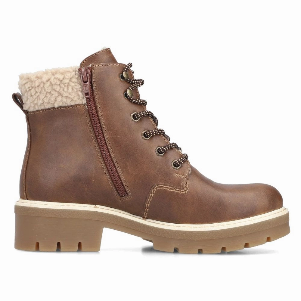 Rieker Sabrina 18 Brown Zip Boot (Women's) Otb Boots