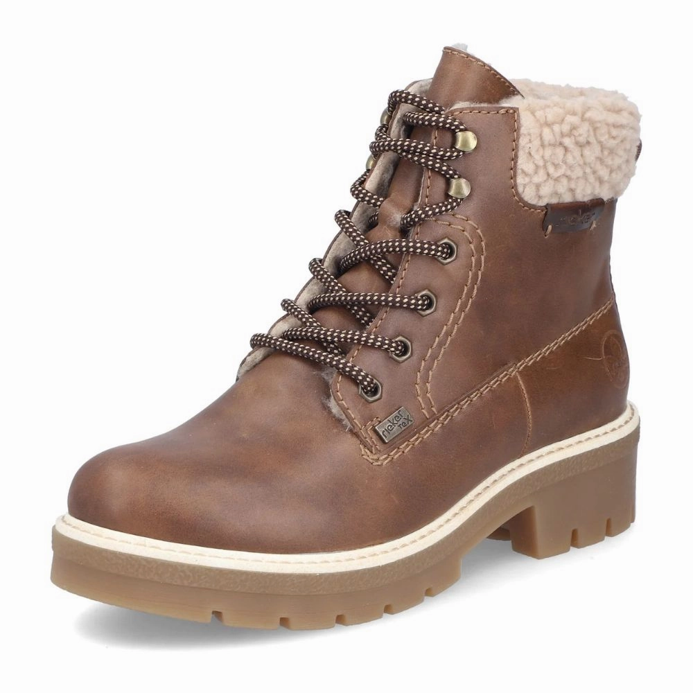 Rieker Sabrina 18 Brown Zip Boot (Women's) Western Boots Knee High