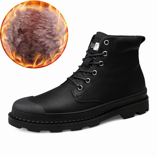 Boots Coupon Vancat High Quality Genuine Leather Men Boots Winter Waterproof Ankle Boots Martin Boots Outdoor Working Snow Boots Men Shoes