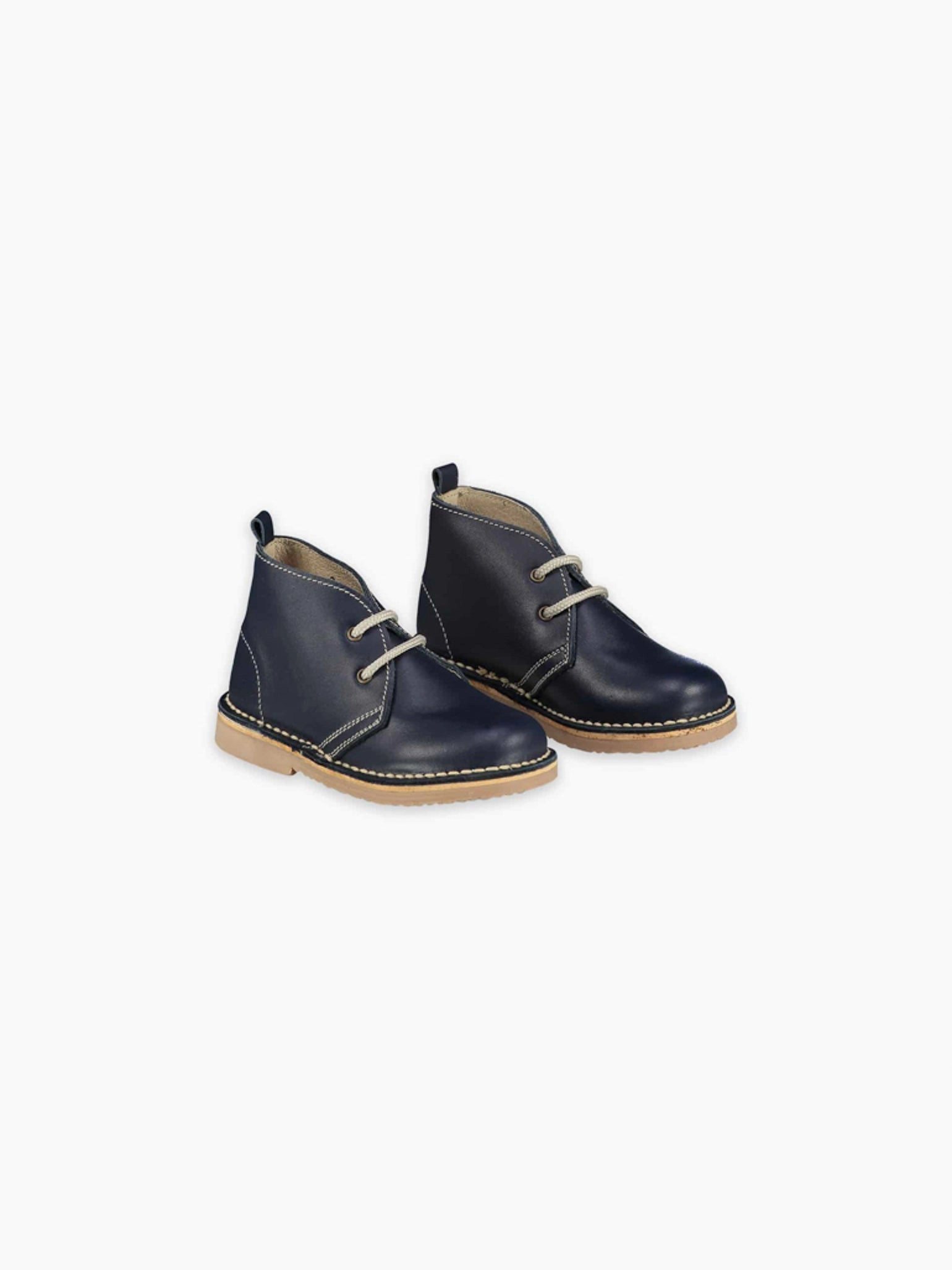 Navy Leather Kids Desert Boots Dibs Boots