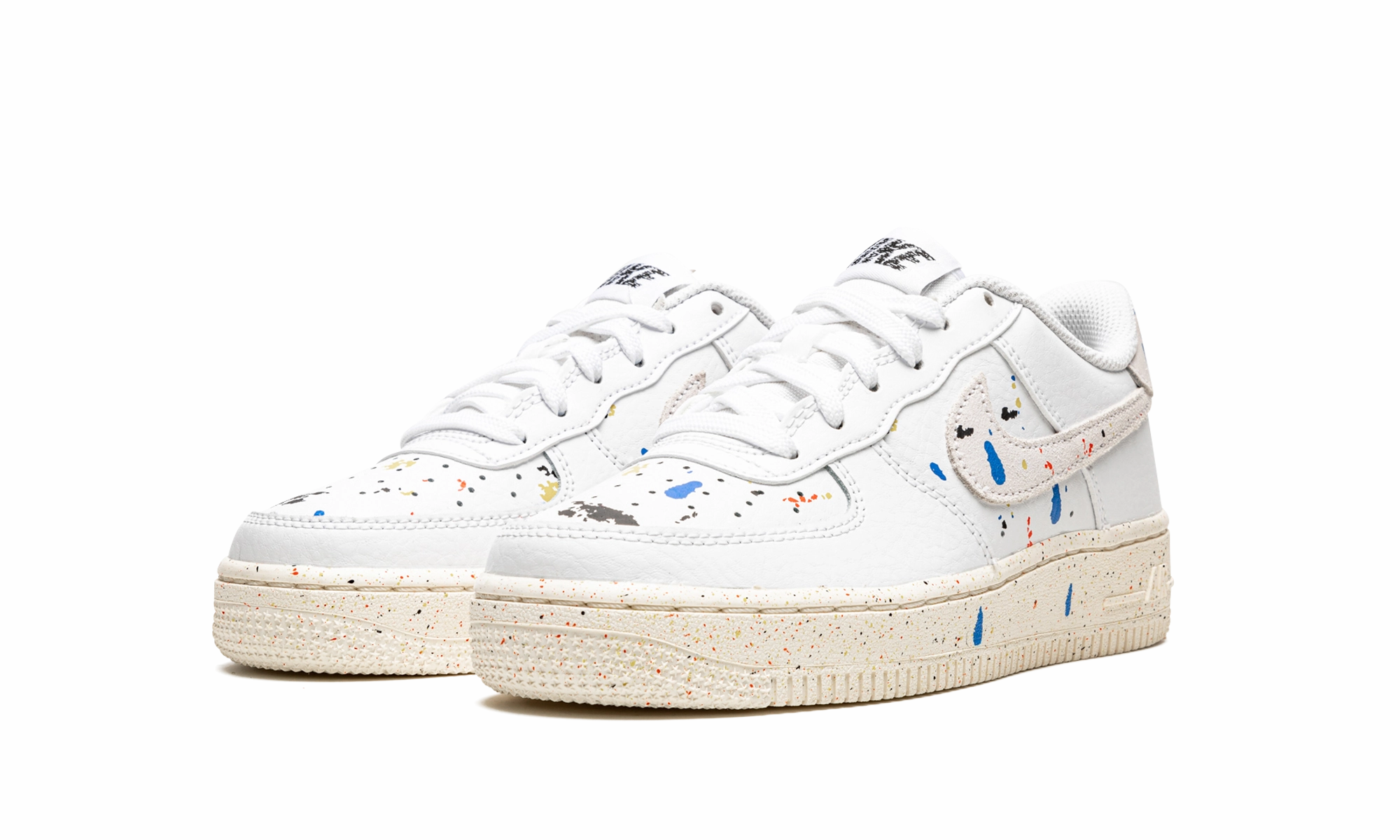 Air Force 1 LV8 3 GS "Paint Splatter - White" Slip Proof Sneakers