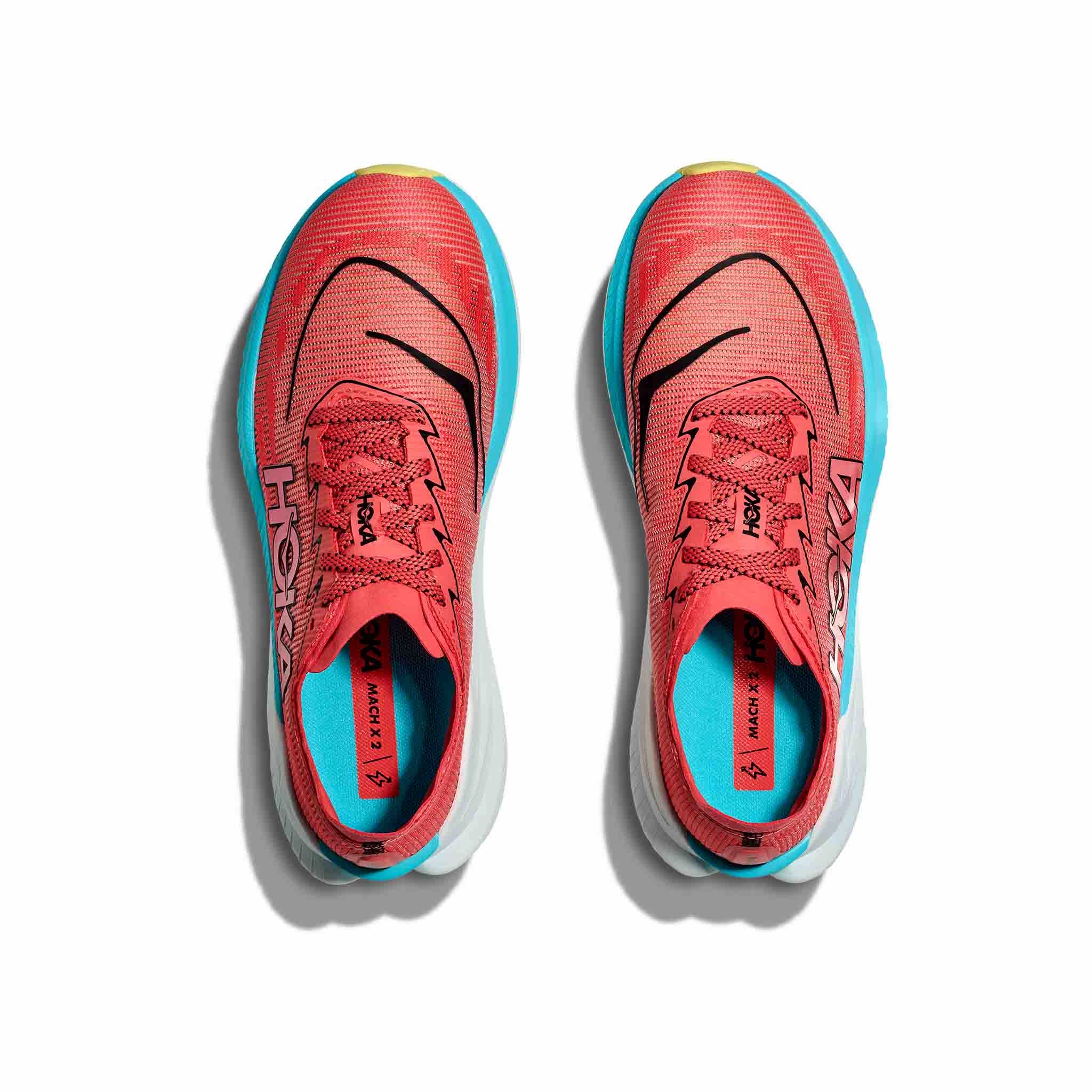 Thousand Oaks HOKA | Men's Mach X 2 Running Shoes - Grapefruit/Electrical Coral