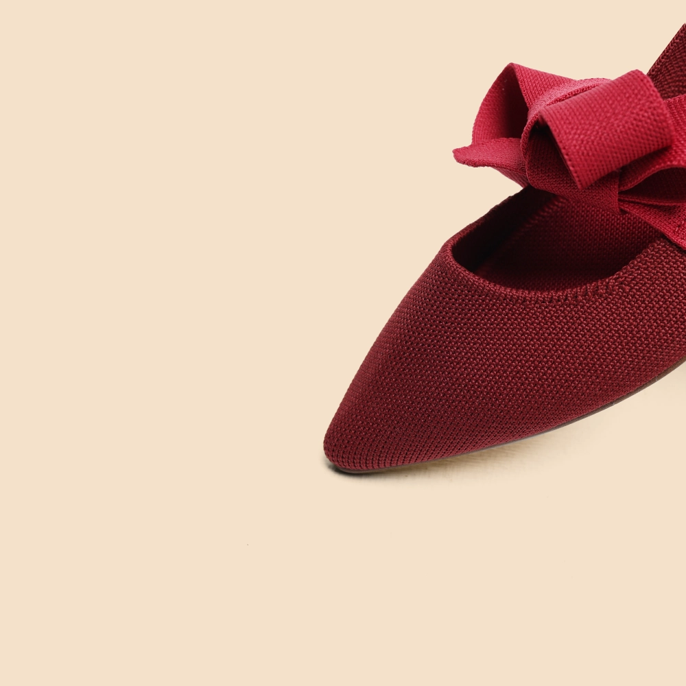 Rothy - Women - The Point Mary Jane Bow - Cinnamon Red Shoes Slip On Casual