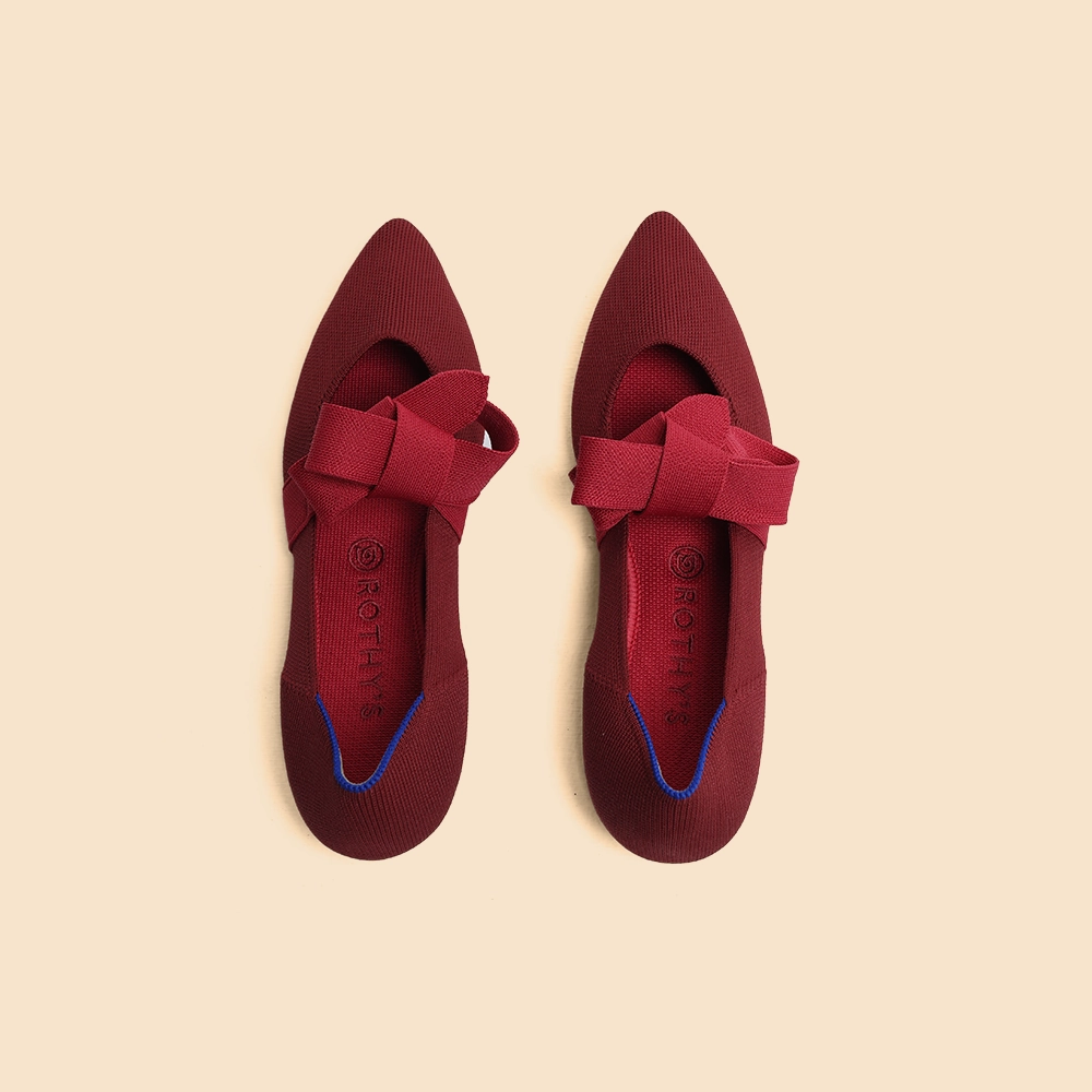 Rothy - Women - The Point Mary Jane Bow - Cinnamon Red Safety Shoes