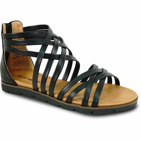 VANGELO Women Sandal FIONA-2 Comfort Flat Sandal Black Biking Sandals