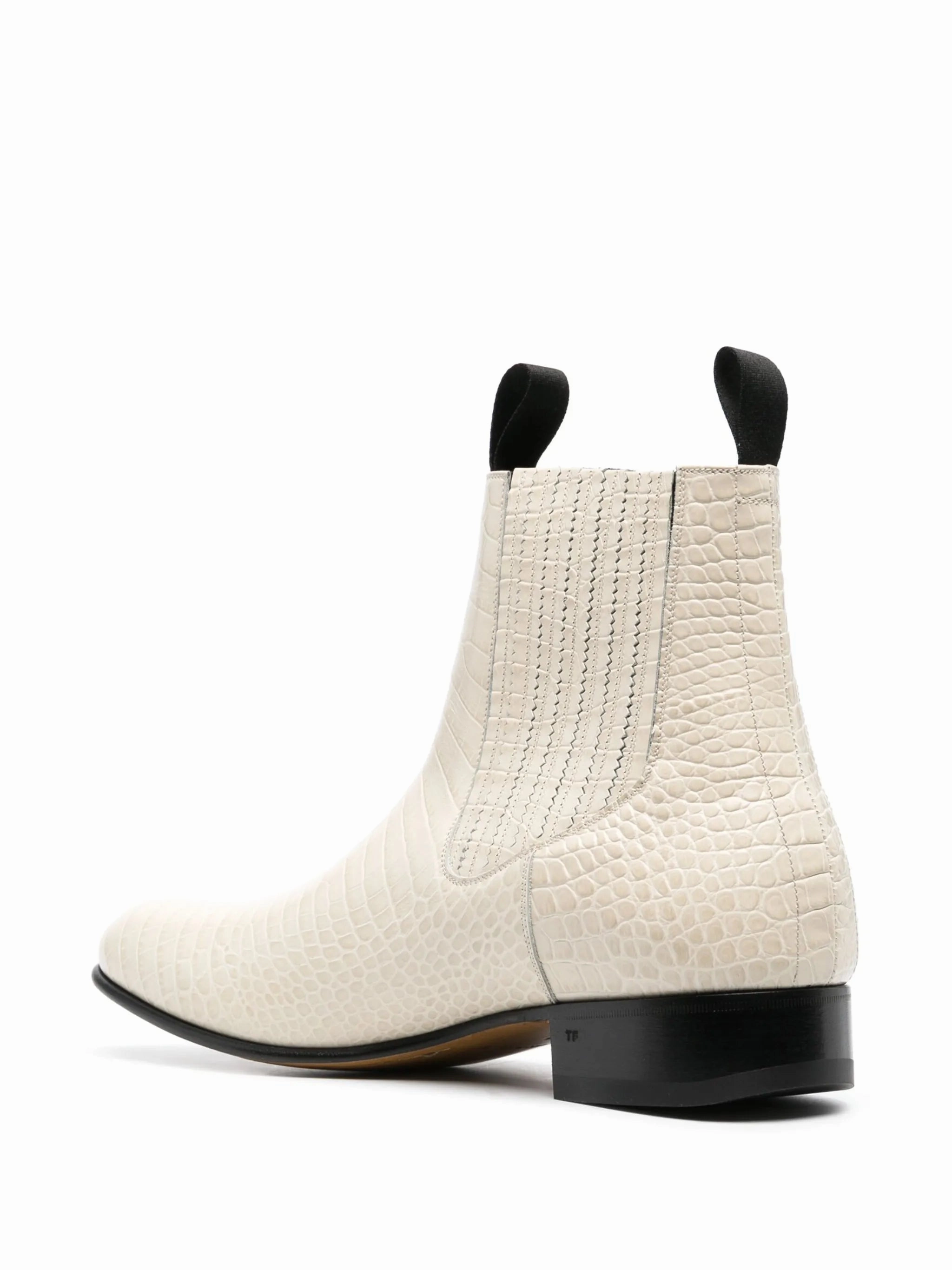 Snow Boots Sale alligator-embossed leather boots