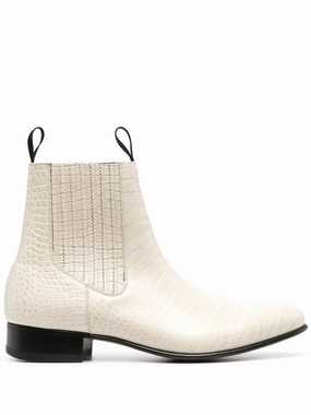 Hoffman Boots Idaho alligator-embossed leather boots