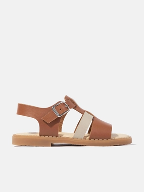 Andanines Kids Leather Sandals in Brown Walk Sandals