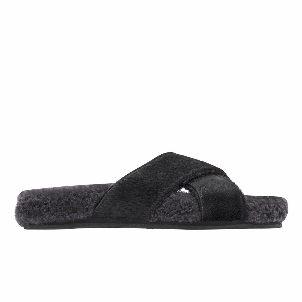 Anilio Black Euro Soft Sandals