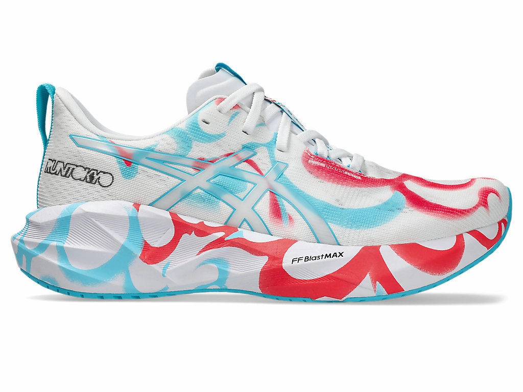 Best Asics Trail Running Shoes Men's Asics Novablast 5, White/Aquarium, 8.5 D Medium