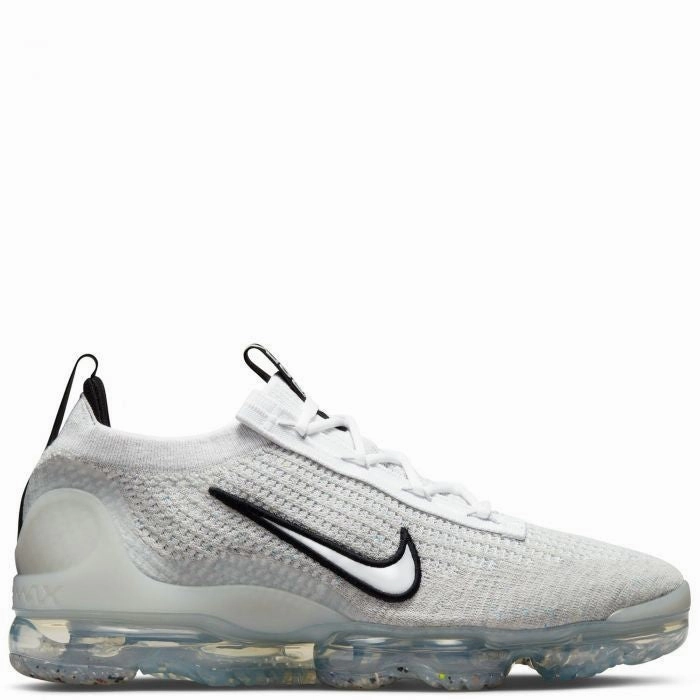 Nike Hands Free Shoe Nike Air VaporMax 2021 FK DH4084-100 Men's White Metallic Silver Running Shoes