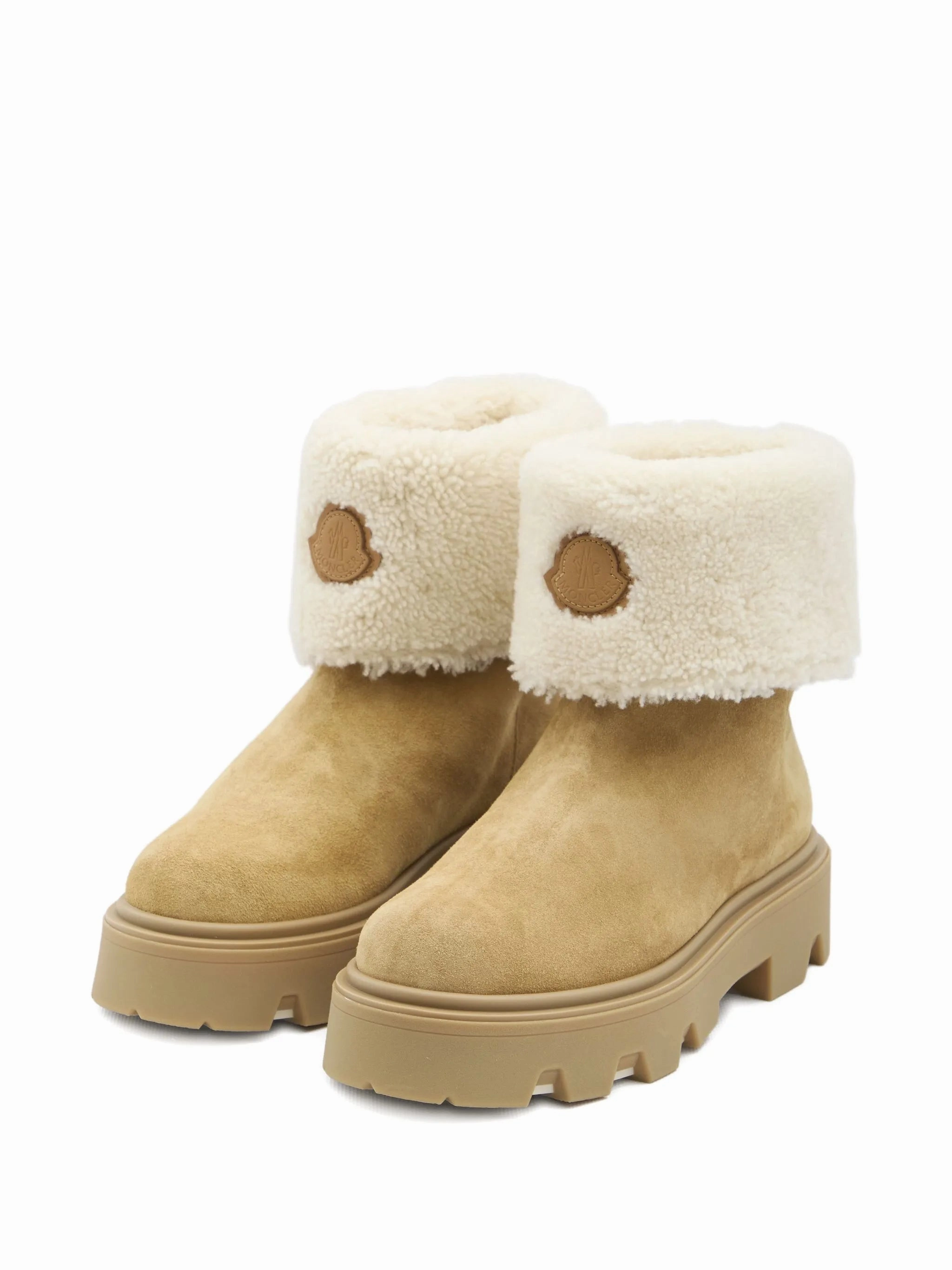 Aurea shearling logo patch boots Logger Boots