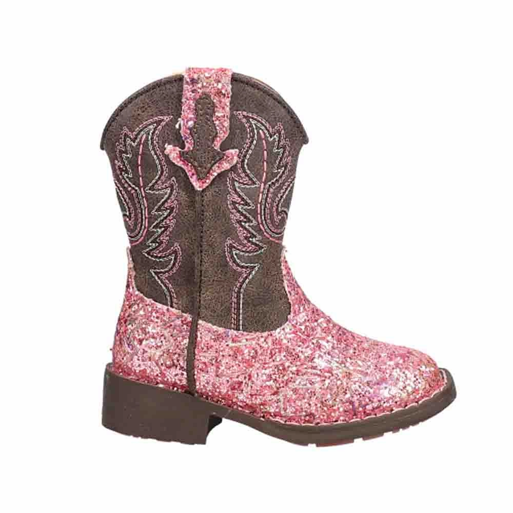 Spongebob Boots Aztec Glitter Square Toe Cowboy Boots (Toddler)