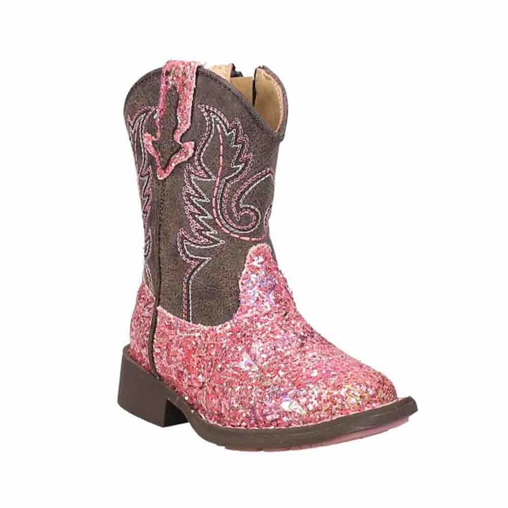 Best Fall Boots Aztec Glitter Square Toe Cowboy Boots (Toddler)