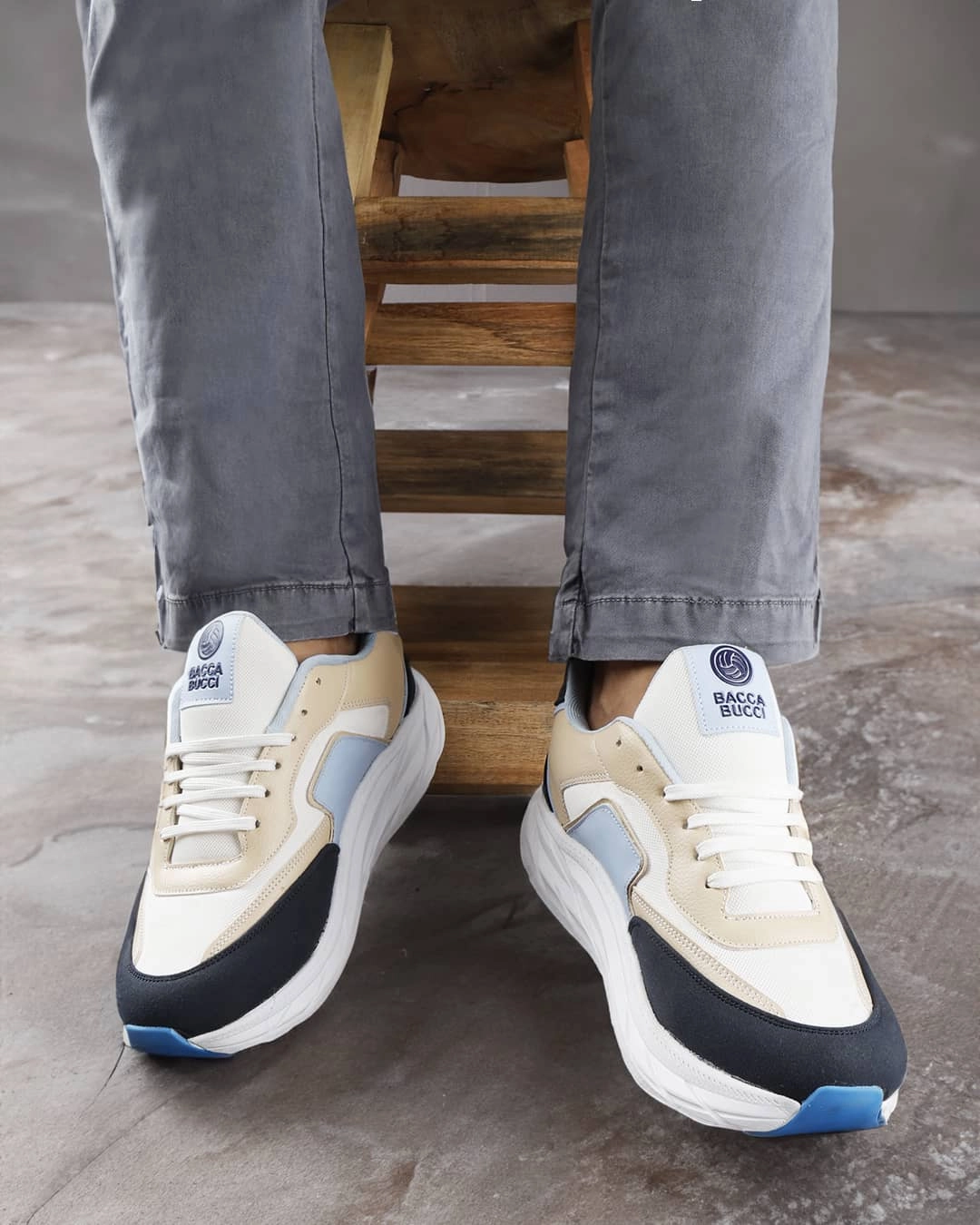 Bacca Bucci Men's SYLVIA Chunky Sole Sneakers Best Casual Shoes For Travel