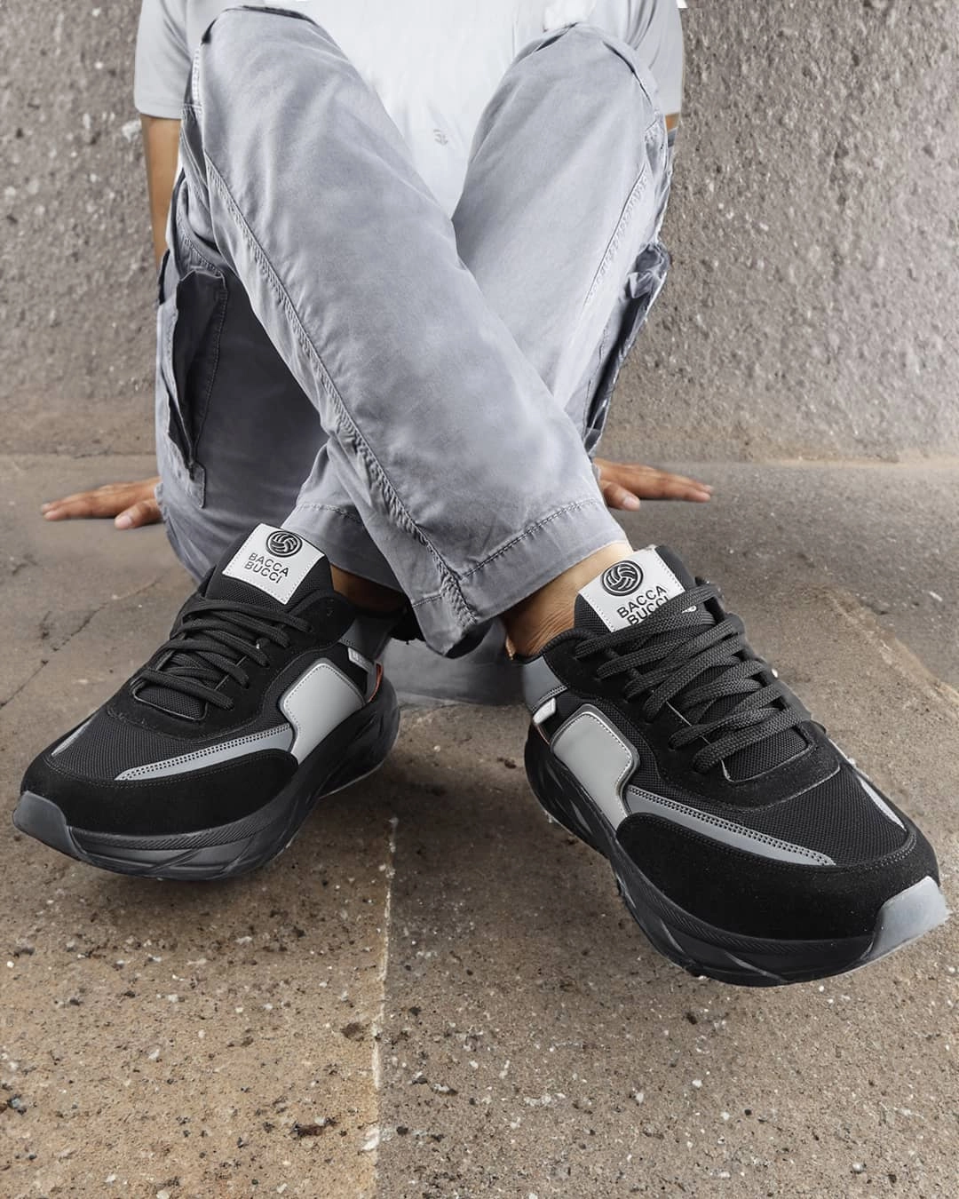 Comfortable Business Casual Shoes Bacca Bucci Men's SYLVIA Chunky Sole Sneakers