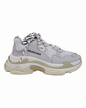 Designer Slip On Sneakers Balenciaga Triple S Sneakers in Gray and White Polyurethane