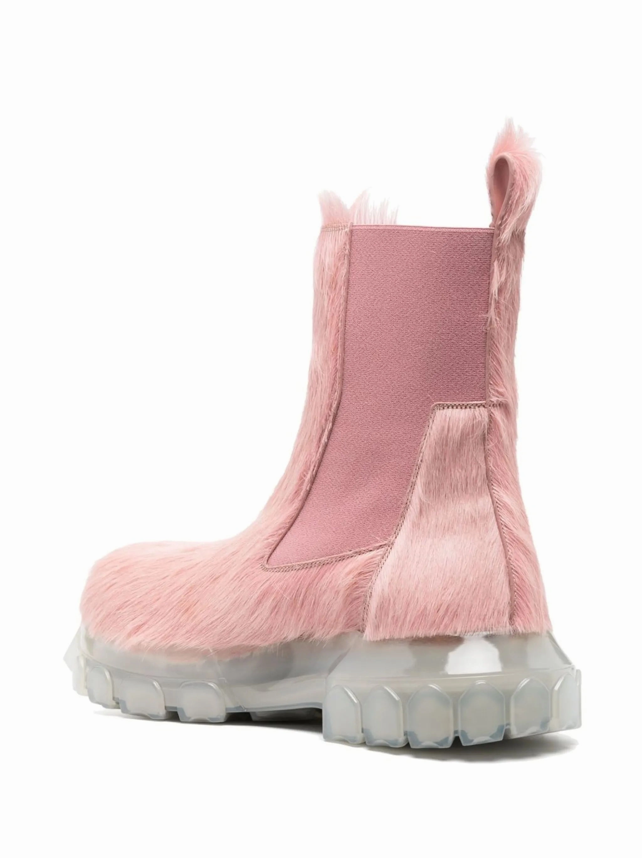 Knee High Fur Boots Heels Beatle Bozo Tractor boots