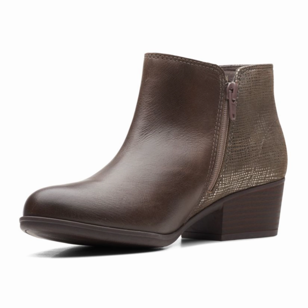 Gucci Boots Women Clarks Adreena Hope Dark Taupe Leather Boot (Women's)