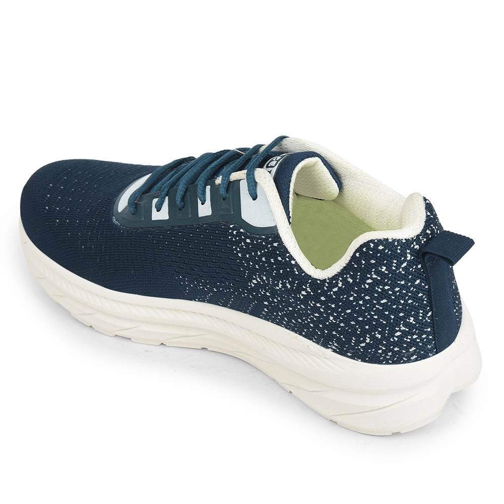 Running Shoes Shin Pain Force 10 Teal Blue Sports Lacing Running Shoes For Men MATCHER-3E By Liberty