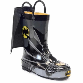 Big Boy Western Chief Batman Everlasting Rain Boot in Black Military Boots Platform
