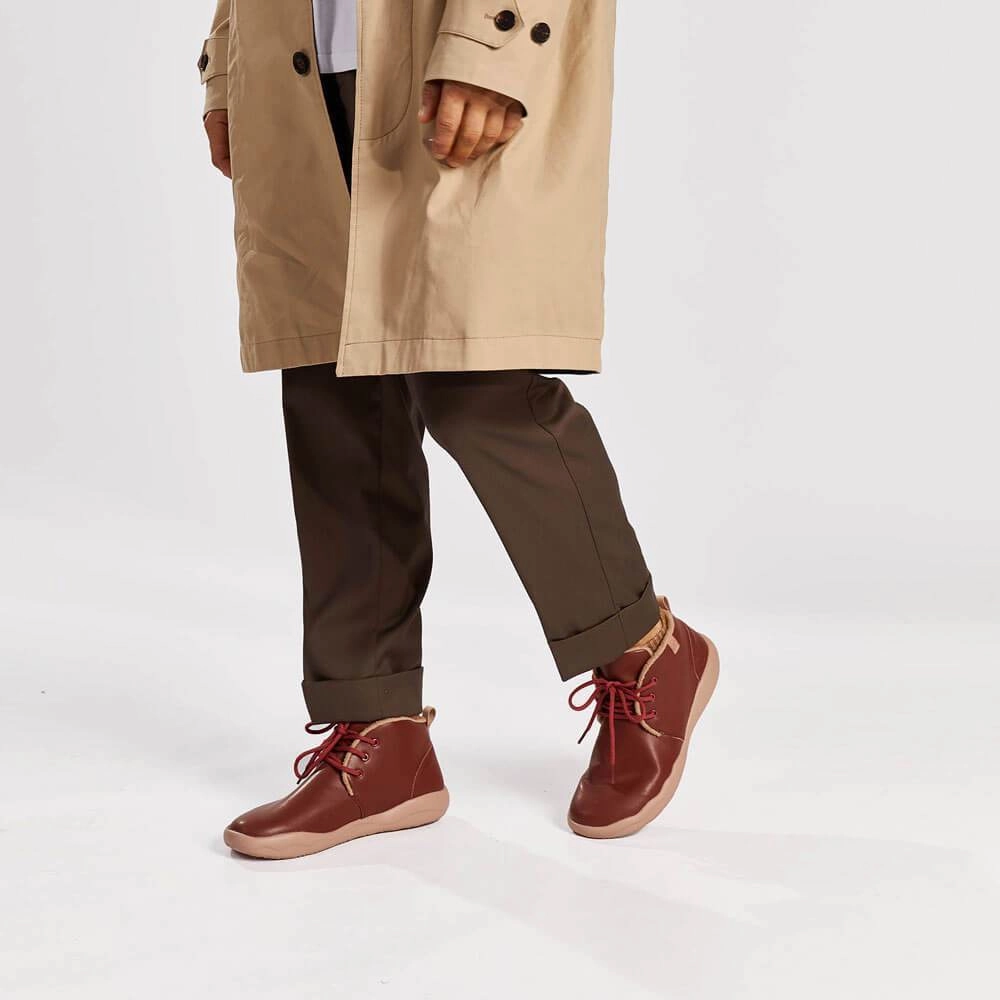 Rain Rubber Boots Bilbao Burgundy Split Leather Lace-up Boots Men