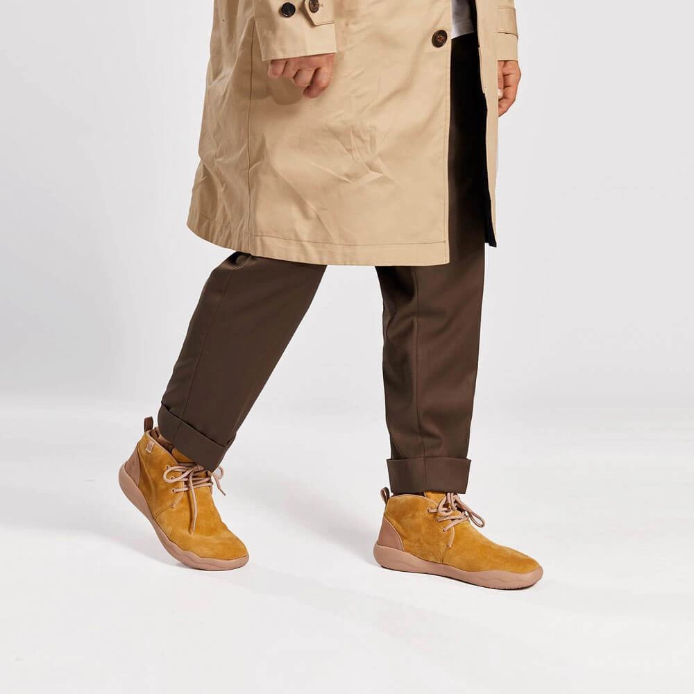 Rei Snow Boots Bilbao Khaki Cow Suede Lace-up Boots Men