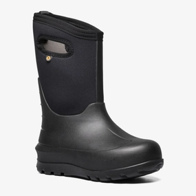 Bogs Neo-Classic Solid Winter Boots in Black - Kids Deicer Boots On Plane