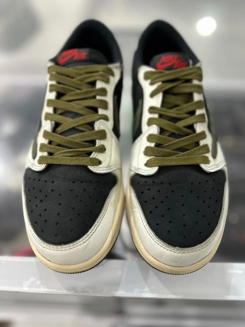 Shoe Strings For Sneakers Jordan 1 Retro Low OG SP Travis Scott Olive - Pre-Owned Size 10.5W (No Box)