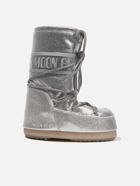 Boots For Mechanics Moon Boot Kids Icon Glitter Snow Boots in Silver