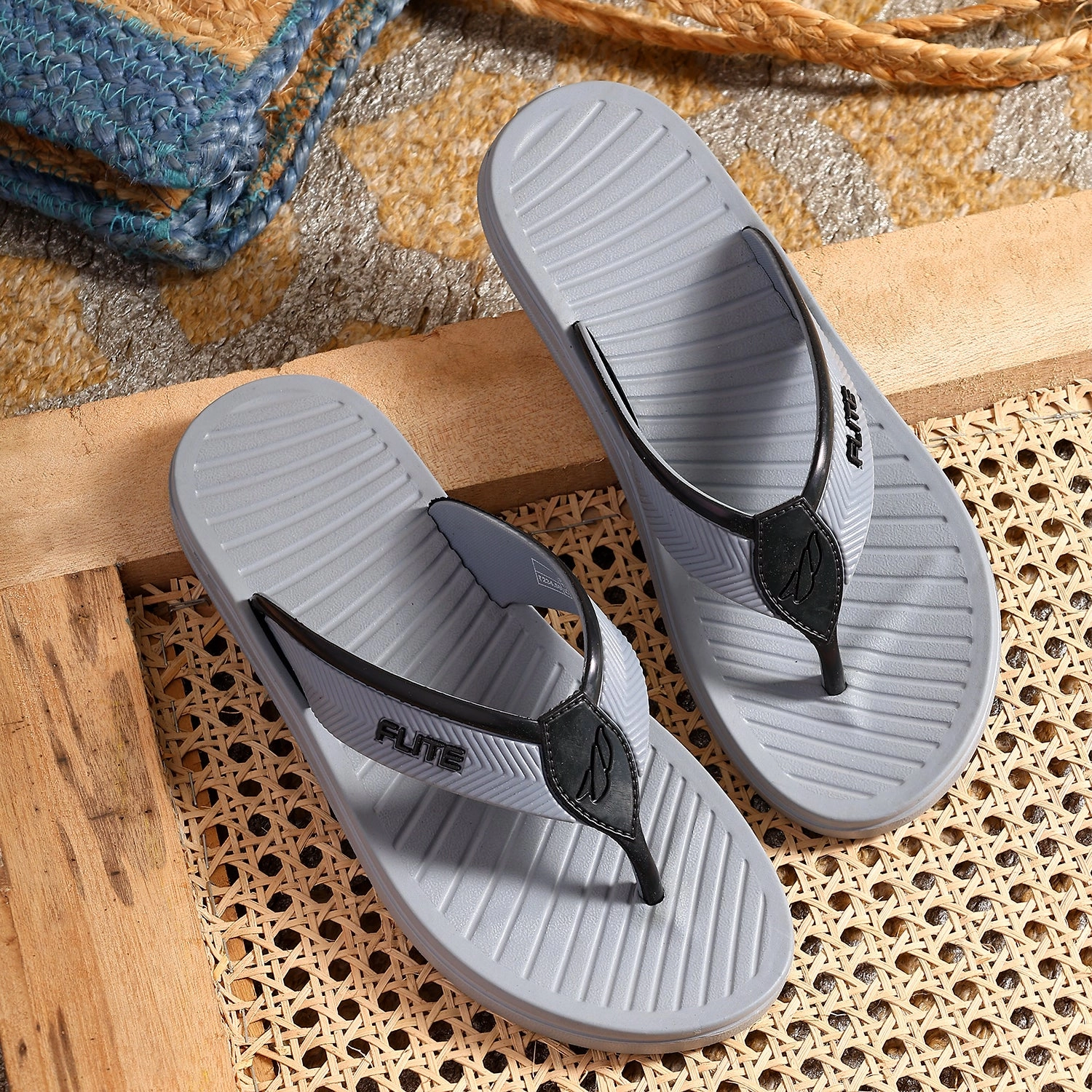 Flip-flops For Men FL 438 Silver Slippers Program