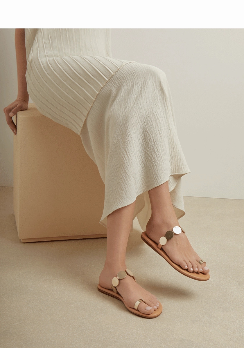 Calisto Gold Stretchers Sandals