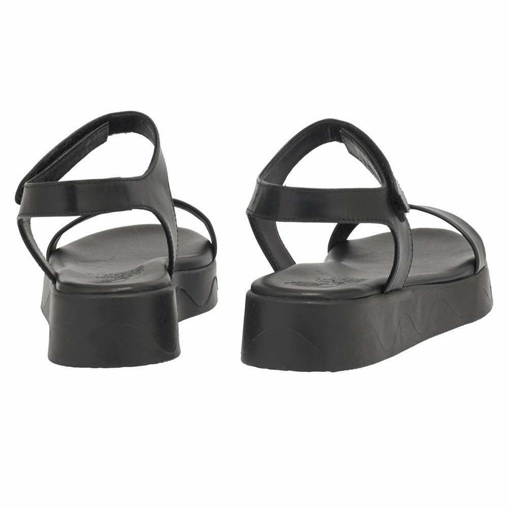 Salamina All Black Sandals Made In Usa