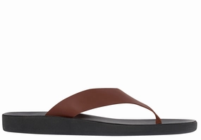 Charys Men Comfort Chestnut/Black Sole Platform Heeled Sandals