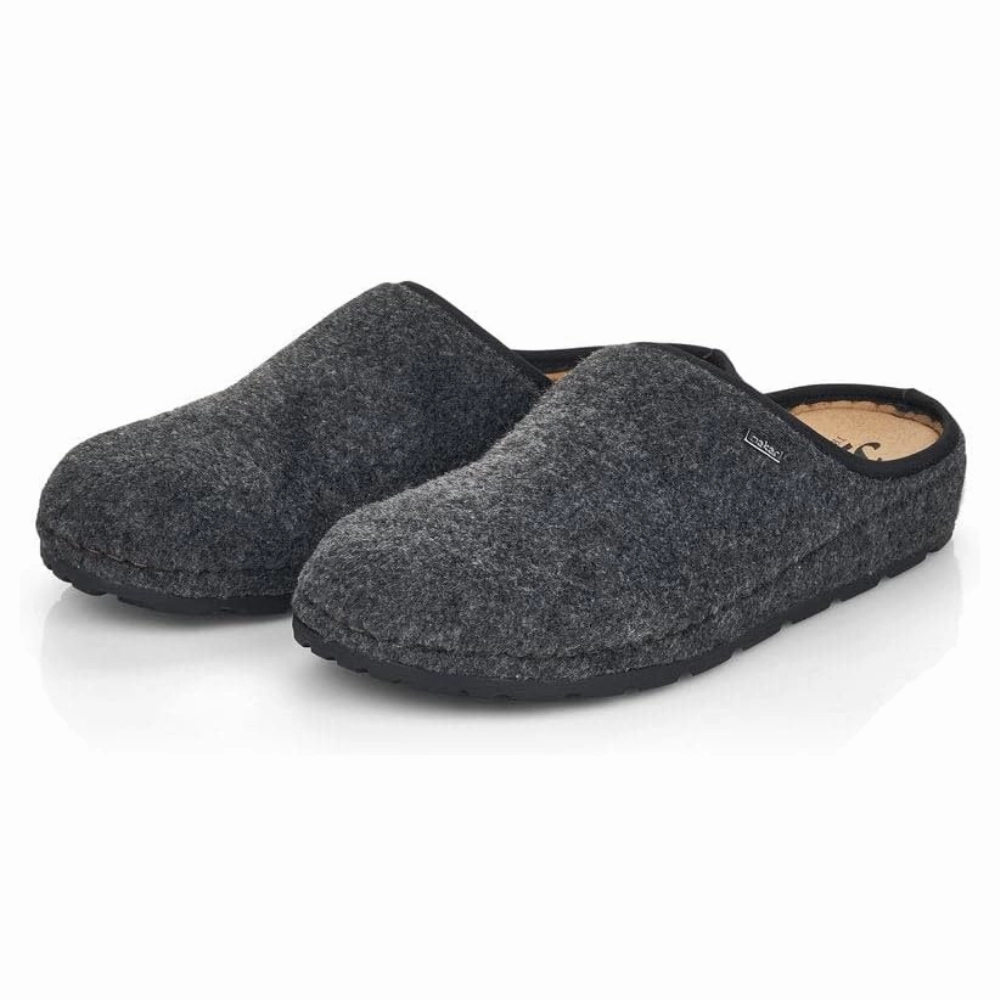 Rieker Christoph 98 Grey Wool Slipper (Men's) Slides Bloom Supreme