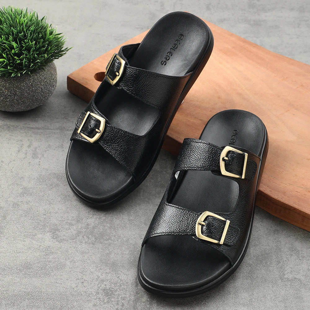 Healers Black Casual Sandal For Men MDL-11E By Liberty Ross Sandals