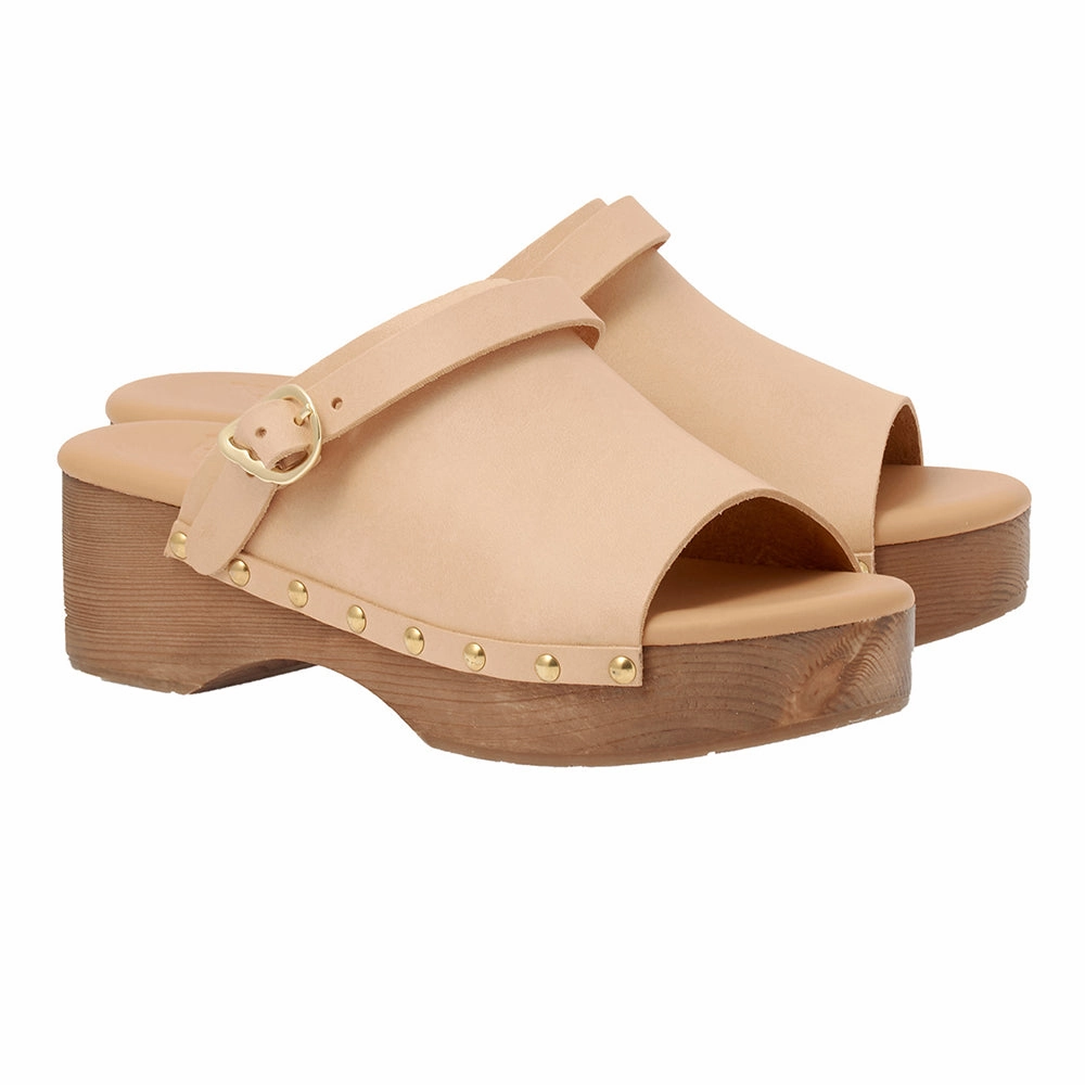 Classic Clog Natural Strap Wedge Sandals