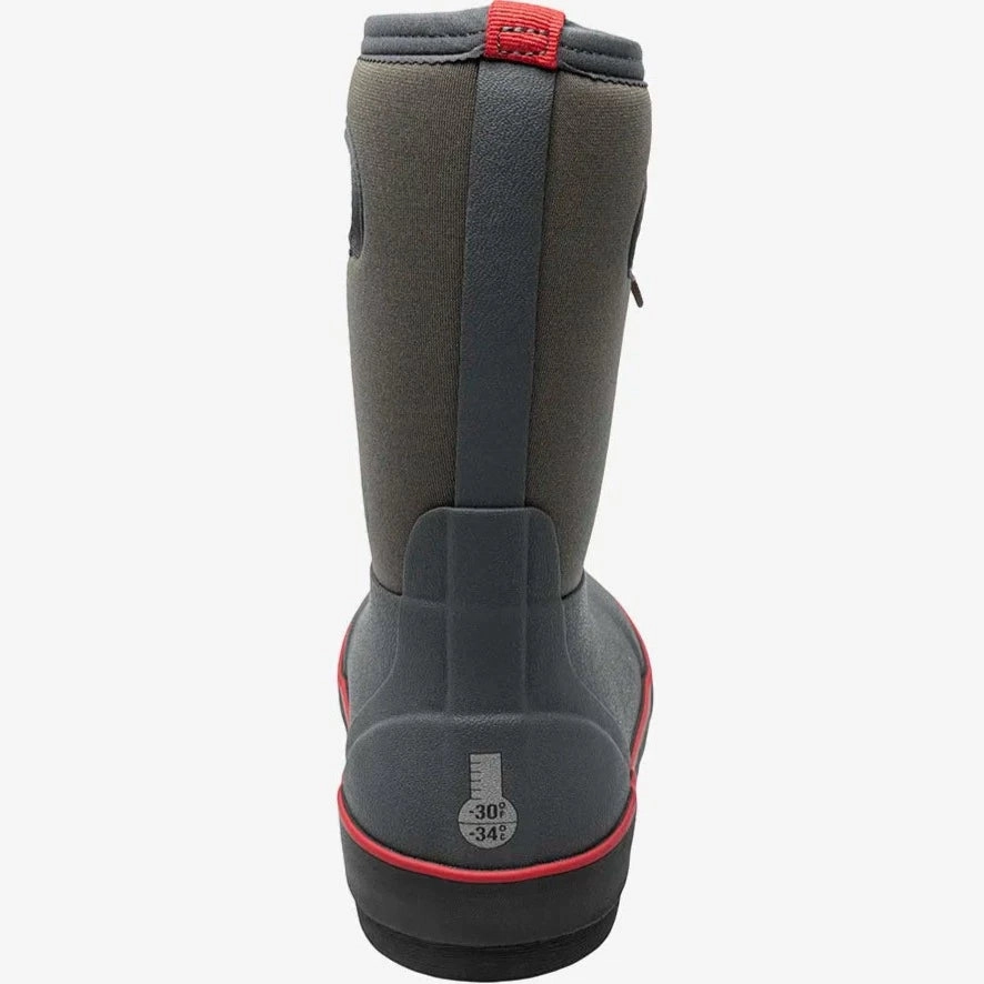 Classic II Texture Solid Dark Gray (Size 8c-5Y) Leather Work Boots