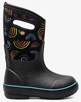 Classic II Wild Rainbows Black Multi (Size 8c-5Y) Leather Cowgirl Boots