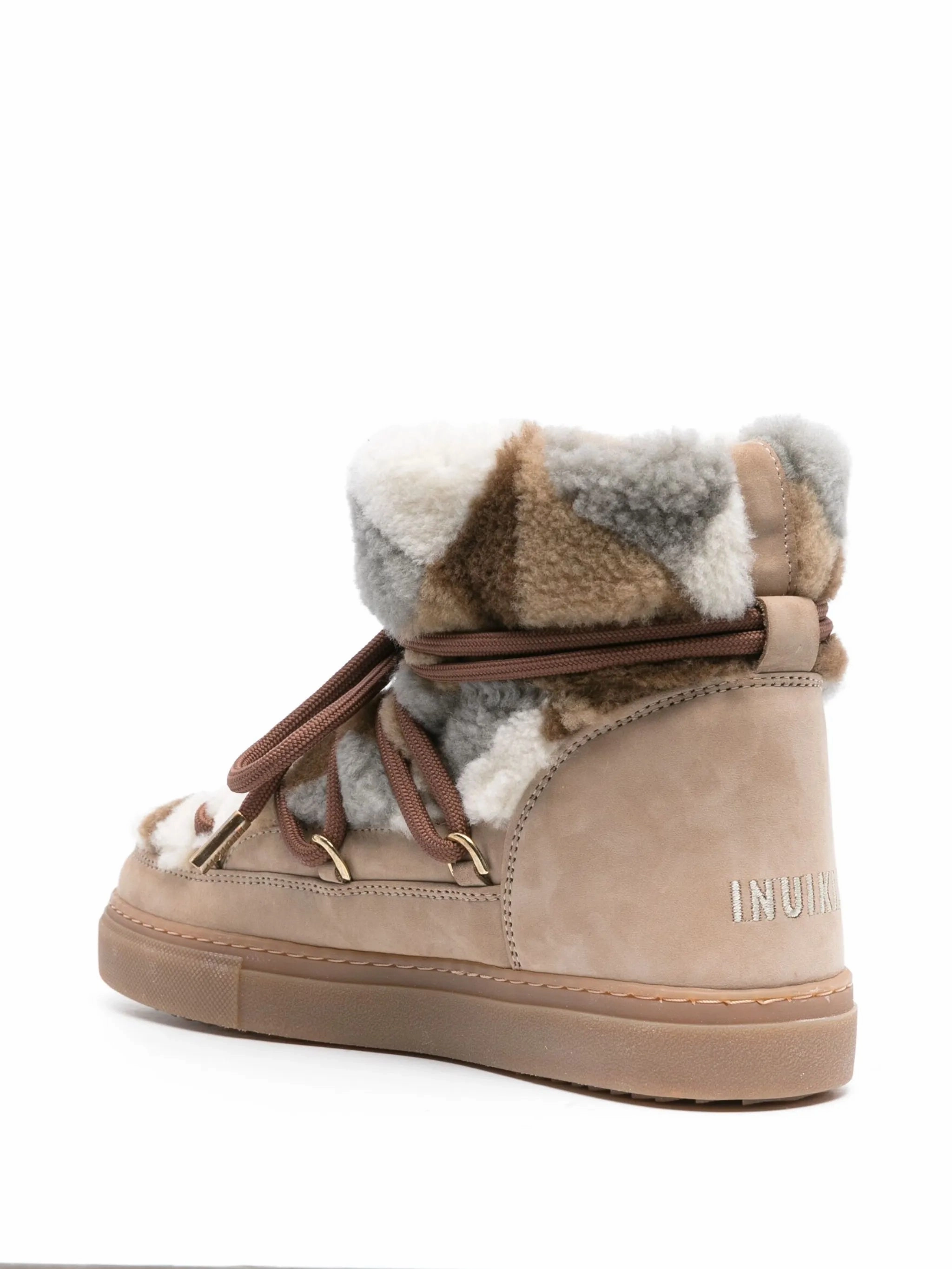 High Boots Leather Classic patchwork lace-up boots