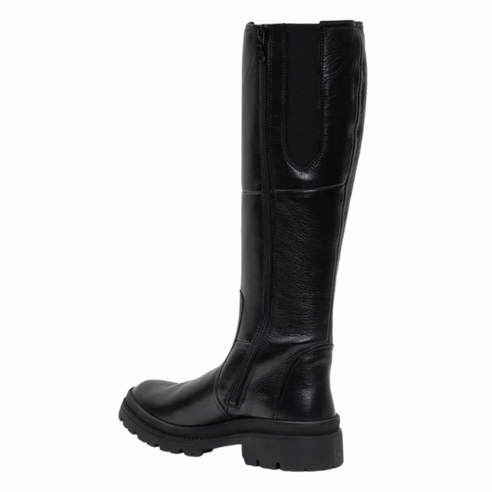Ara Dakota Black Leather High Boot (Women's) Leather Horseback Riding Boots