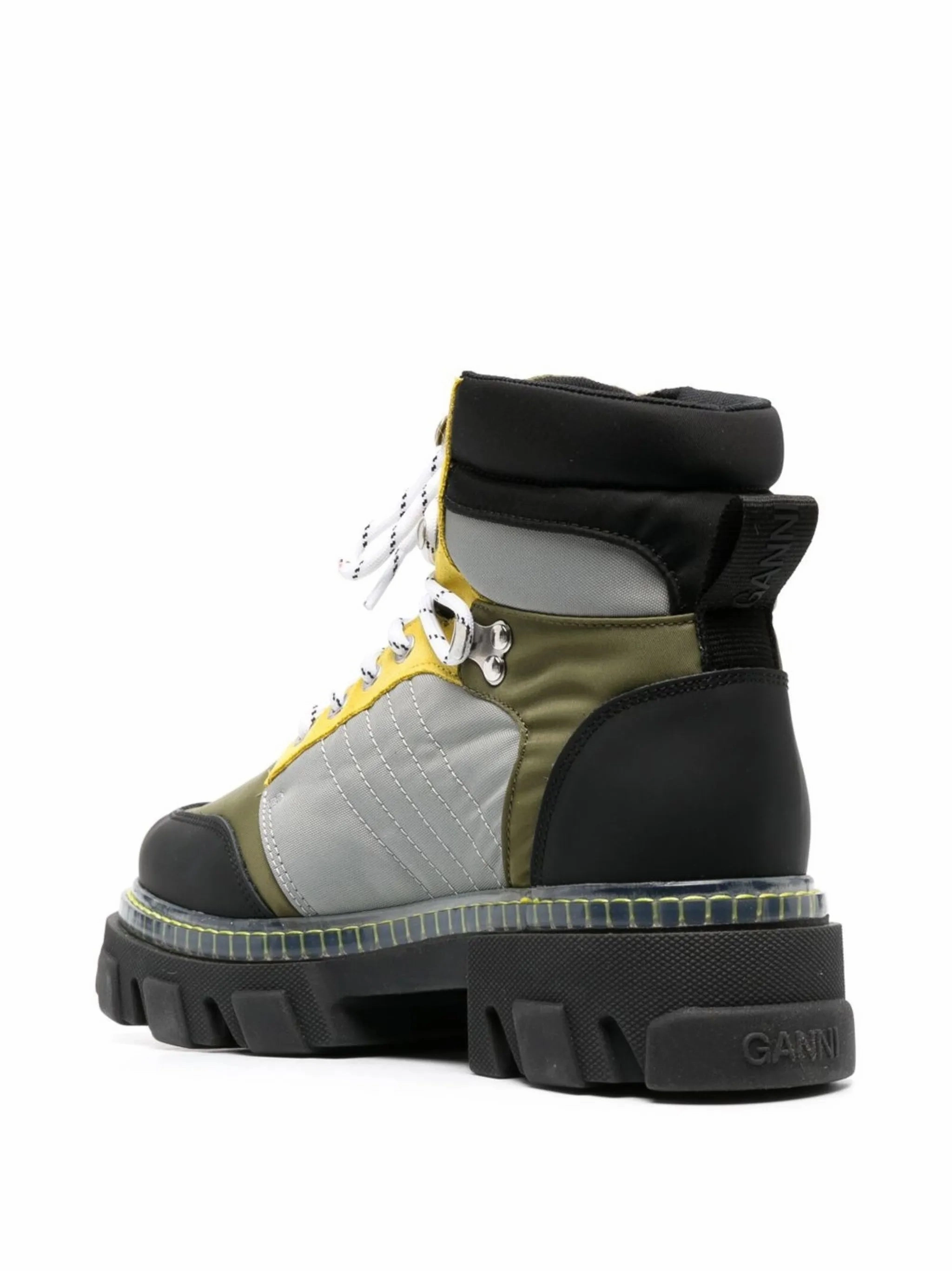 Cleated lace-up hiking boots Smooth Ostrich Boots