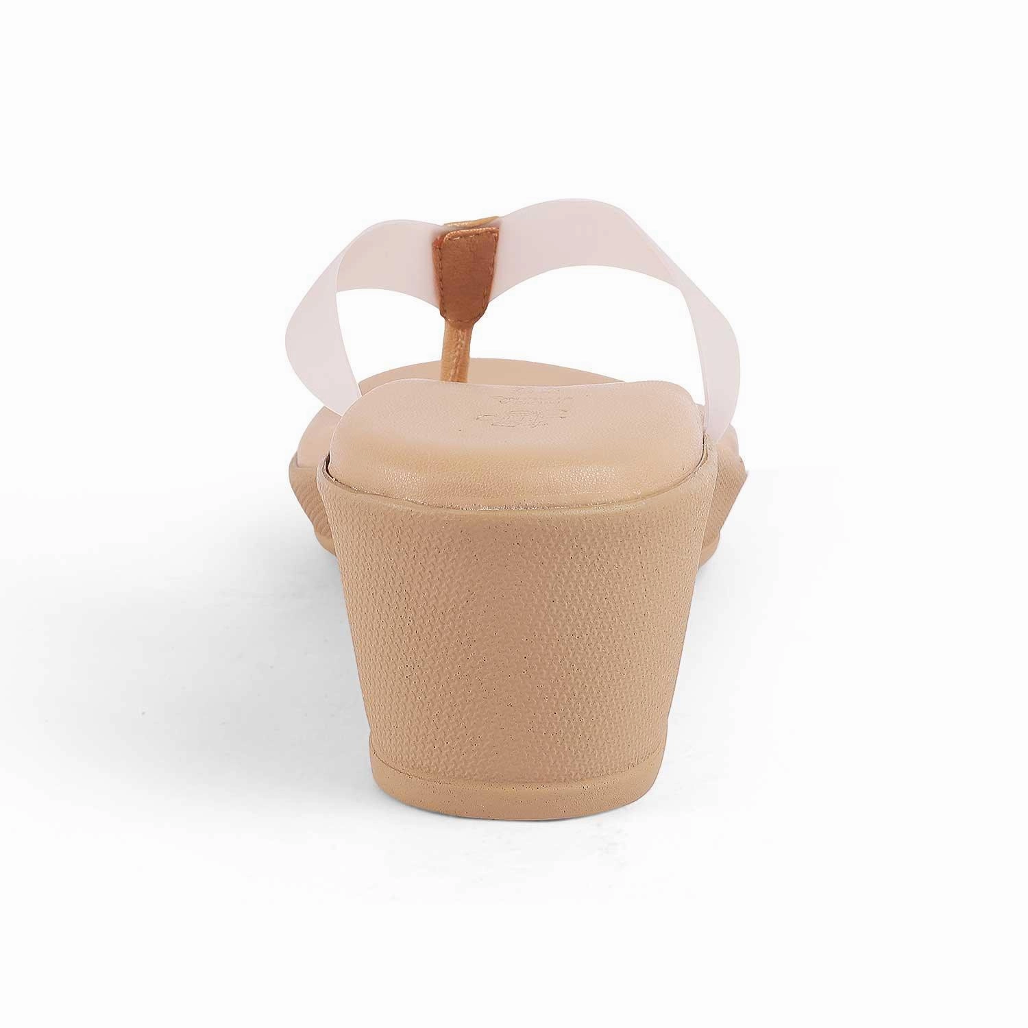 Tresmode Ternto Beige Women's Casual Wedge Sandals Slide On Sandals