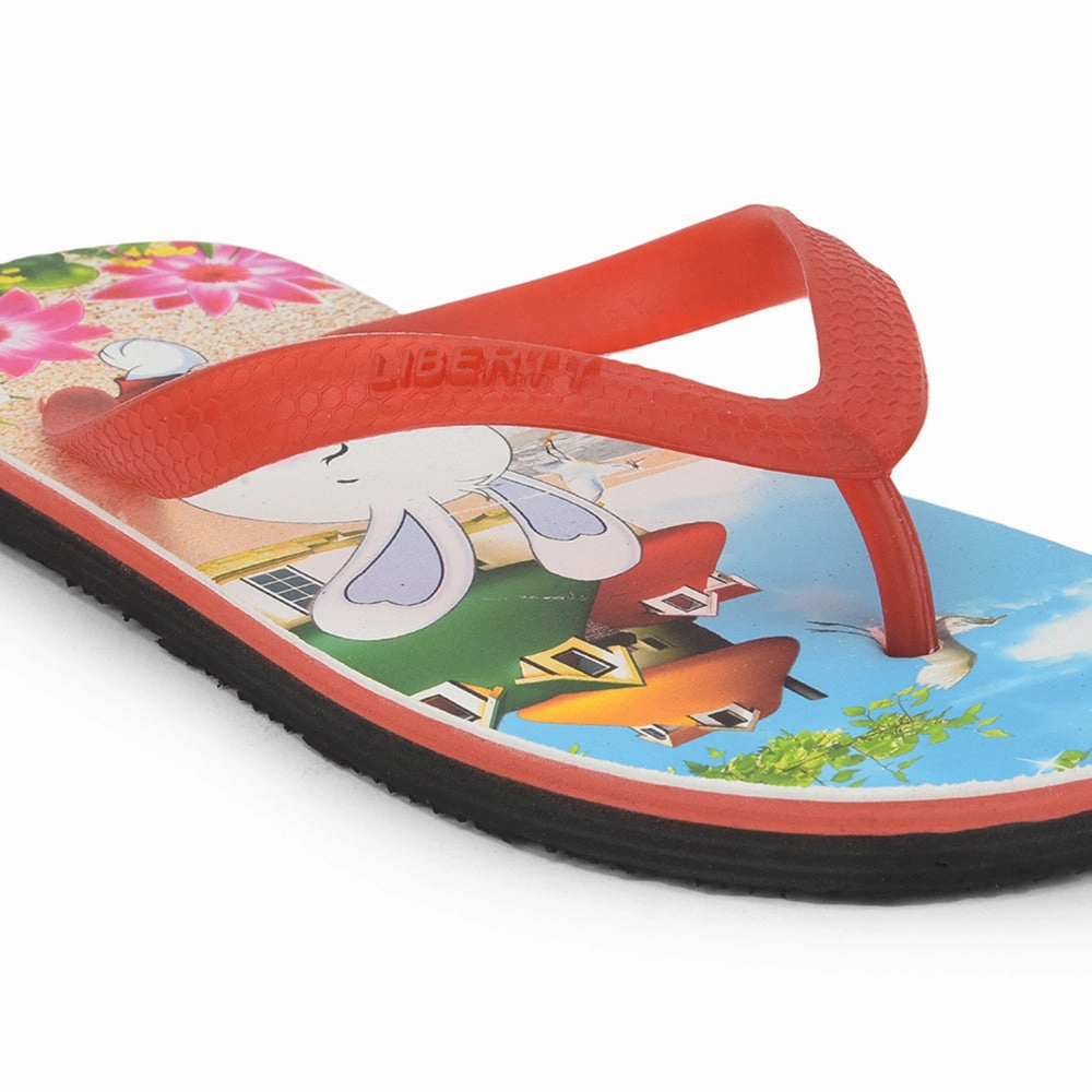 Courage The Cowardly Dog Slippers A-HA By Liberty AHA-127E Red Flip Flop For Kids